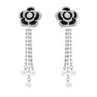 FASHIONISTA RHINESTONE PAVE FLORAL EARRINGS