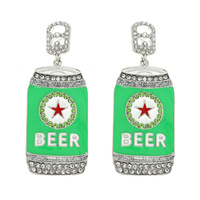 HEINS BEER CAN POST DANGLE EARRINGS