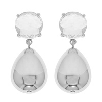 CHUNKY CRYSTAL TEARDROP DANGLE POST EARRINGS