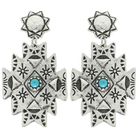 WESTERN GEOMETRIC TURQUOISE CONCHO EARRINGS