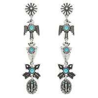 WESTERN THUNDERBIRD TOTEM TURQUOISE EARRINGS