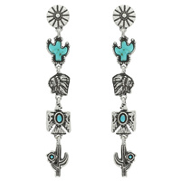 WESTERN NAVAJO THEMED TURQUOISE DANGLE EARRINGS