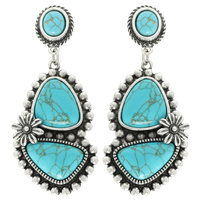 WESTERN ASYMMETRICAL TURQUOISE POST EARRINGS