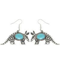 WESTERN ARMADILLO TURQUOISE DANGLE EARRINGS