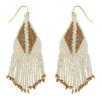 WESTERN NATIVE AMERICAN BEAD FRINGE EARRINGS