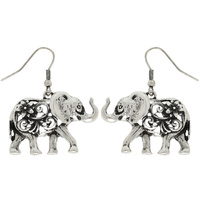 FILIGREE PATTERNED ELEPHANT DANGLE EARRINGS