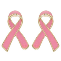 BREAST CANCER AWARENESS PINK RIBBON EARRINGS