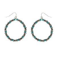 WESTERN NAVAJO MULTI BEAD HOOP EARRINGS