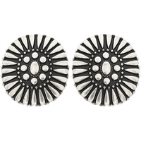 WESTERN FEATHERED FLOWER CONCHO EARRINGS