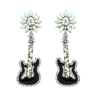 WESTERN CRYSTAL ENAMEL GUITAR EARRING