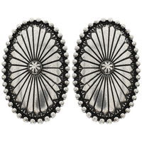 WESTERN OVAL SUNRAY CONCHO EARRINGS