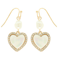 HEART BAROQUE PEARL DANGLE EARRINGS