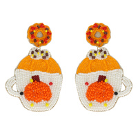 PUMPKIN LATTE SEAD BEAD EARRINGS