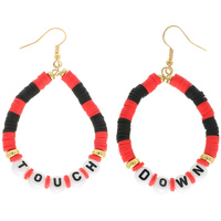 GAMEDAY TEARDROP SHAPED HOOP EARRINGS