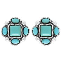 WESTERN JEWELED RHOMBUS POST EARRINGS