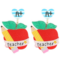 TEACHER APPRECIATION ACRYLIC APPLE EARRINGS