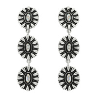 WESTERN CRYSTAL SQUASH BLOSSOM CONCHO EARRINGS