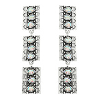 WESTERN CRYSTAL RECTANGLE CONCHO EARRINGS