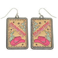 WESTERN HOWDY TOOLED LEATHER EARRINGS