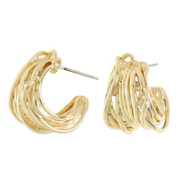 POLISHED TWIST HOOP POST EARRINGS