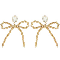 CRYSTAL LONG TAIL BOW KNOT POST EARRINGS