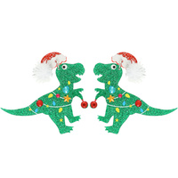 CHRISTMAS TANGLED T-REX ACRYLIC EARRINGS