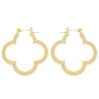 MARCASITE QUATREFOIL CLOVER HOOP EARRINGS