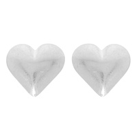 BRUSHED PUFFY HEART EARRING