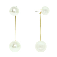 WHIITE PEARL CHAIN TASSEL EARRINGS