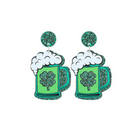 SAINT PATTY’S CLOVER BEER MUG EARRINGS