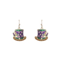 MARDI GRAS TOP HAT EARRINGS