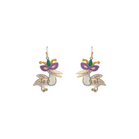 MARDI GRAS PELICAN EARRINGS