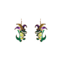 MARDI GRAS CROCODILE EARRING