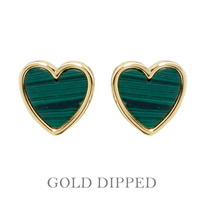 GOLD PLATED HEART POST EARRINGS