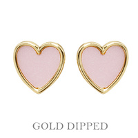 GOLD PLATED HEART POST EARRINGS