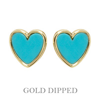 GOLD PLATED HEART POST EARRINGS