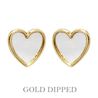 GOLD PLATED HEART POST EARRINGS