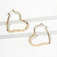 GOLD PLATED HEART HOOP EARRINGS