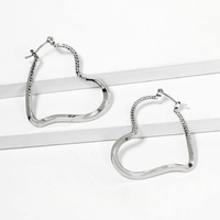 GOLD PLATED HEART HOOP EARRINGS