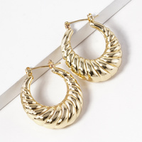 GOLD PLATED CRESCENT HOOP EARRINGS