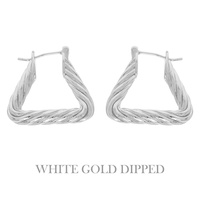 GOLD PLATED RECTANGLE HOOP EARRINGS