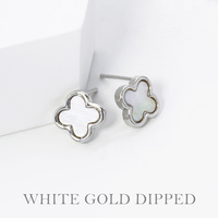 GOLD PLATED QUATREFOIL POST EARRINGS