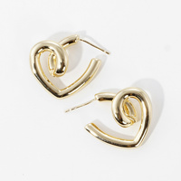 GOLD PLATED TWISTED HEART EARRINGS