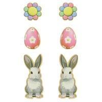 3-PACK EASTER THEMED EPOXY POST EARRINGS