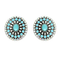 WESTERN NAVAJO TURQUOISE CONCO EARRINGS