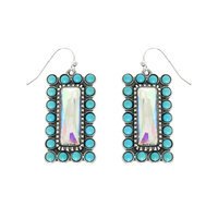 WESTERN VERTICAL TURQUOISE BAR EARRINGS