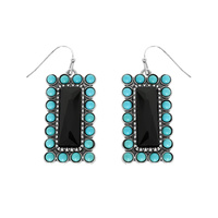 WESTERN VERTICAL TURQUOISE BAR EARRINGS