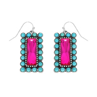 WESTERN VERTICAL TURQUOISE BAR EARRINGS