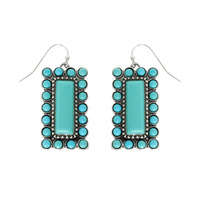 WESTERN VERTICAL TURQUOISE BAR EARRINGS