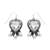 WESTERN NAVAJO CRYSTAL HEART EARRINGS